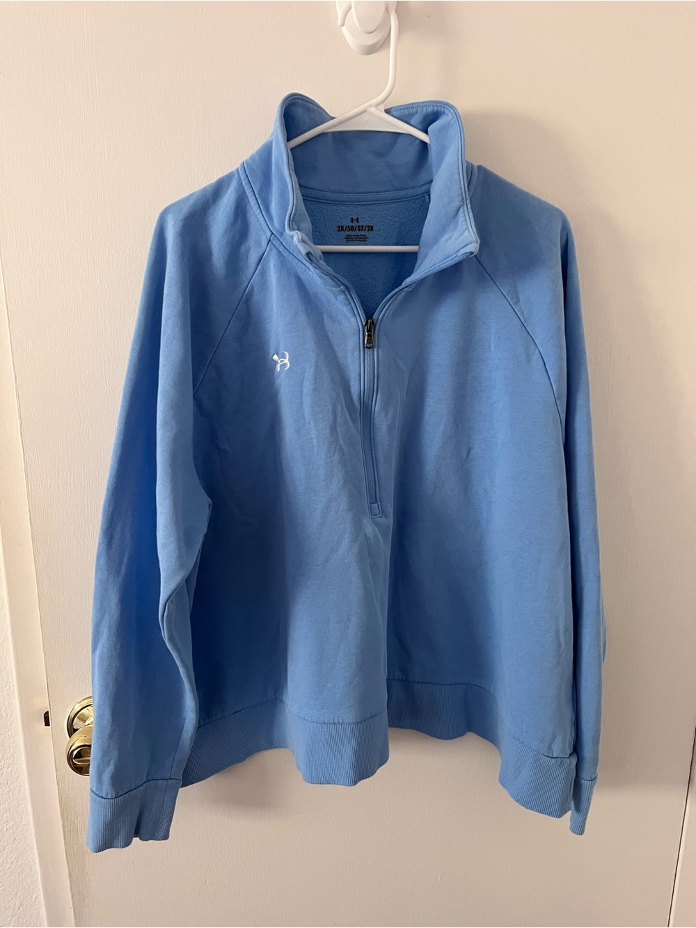 Under Armour Ladies Sky Blue Rival Fleece Quarter Zip Sweatshirt Plus Size 2X